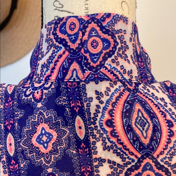 Fun and Flirt Purple Patterned Boho Chic Light Open To Size Medium - Picture 4 of 5